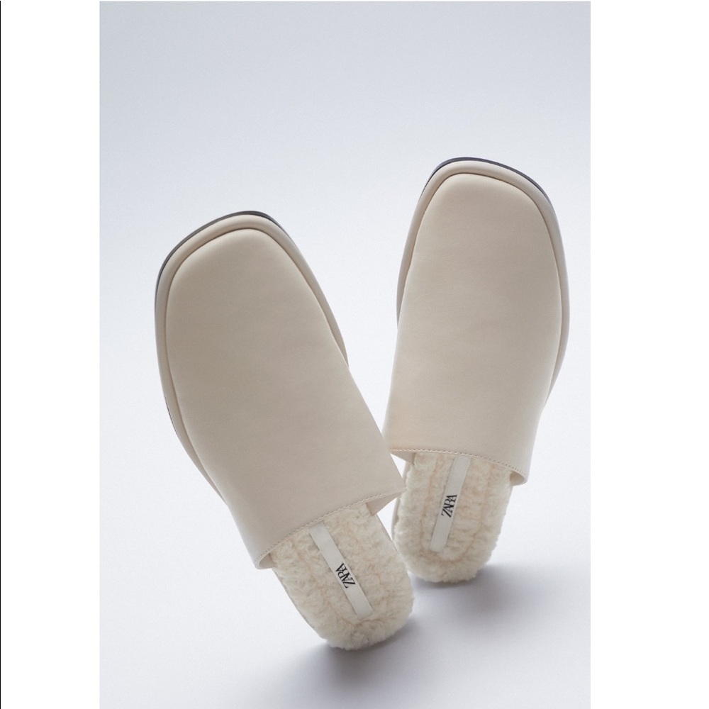 Zara faux fur lined mules